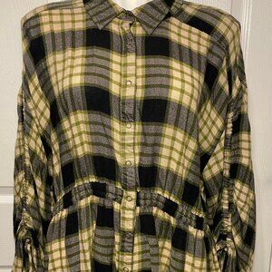 Free People Flannel Blouse